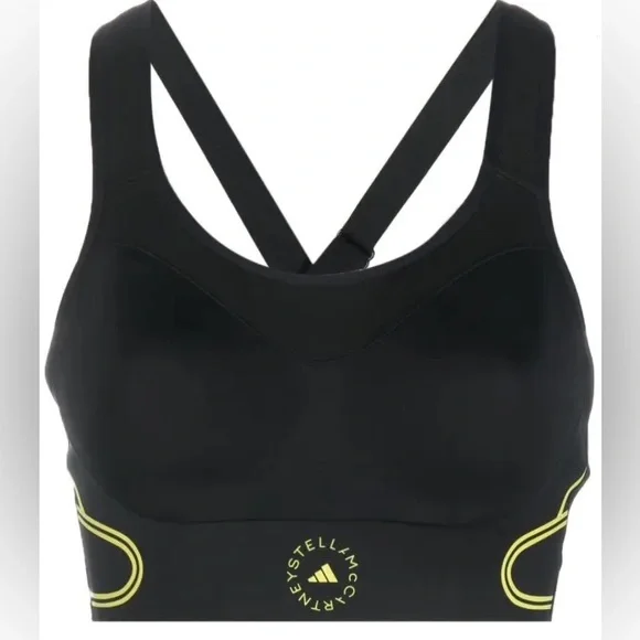 NWT ADIDAS by STELLA McCARTNEY TruePace Sports Bra High Support Black XLDD - Picture 4 of 16